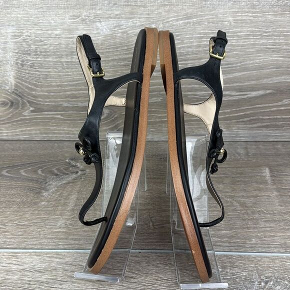 Cole Haan Findra Women’s S 8.5B Black Thong Gold Hardware Bow Slingback Sandals - Picture 10 of 12